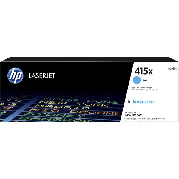HP Toner (415X) W2031X Ciánkék