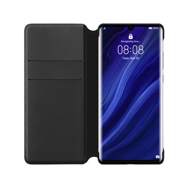 Huawei P30 Pro Gyári Wallet tok (51992866) Fekete