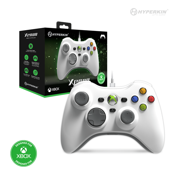 HYPERKIN Xenon Xbox liszenszelt Vezetékes kontroller (M01368-WH) Fehér