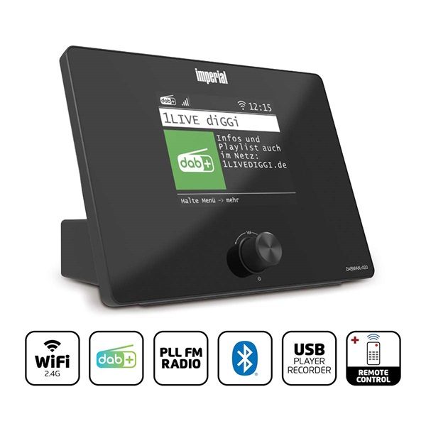 Imperial kompakt hibrid rádió (internet, DAB+, FM Hi-Fi tuner) Bluetooth®-szal (DABMANI420BK)