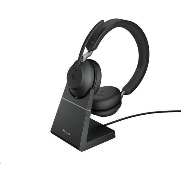JABRA Fejhallgató - Evolve2 65 MS Teams Stereo USB-C Bluetooth Vezeték Nélküli, Mikrofon + Töltő állomás (26599-999-889)