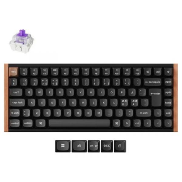 Keychron K2 HE Bluetooth / vezeték nélküli HU gaming Gateron magnetic mechanikus billentyűzet, fekete-rózsaszín (K2H-F1Z-HU)