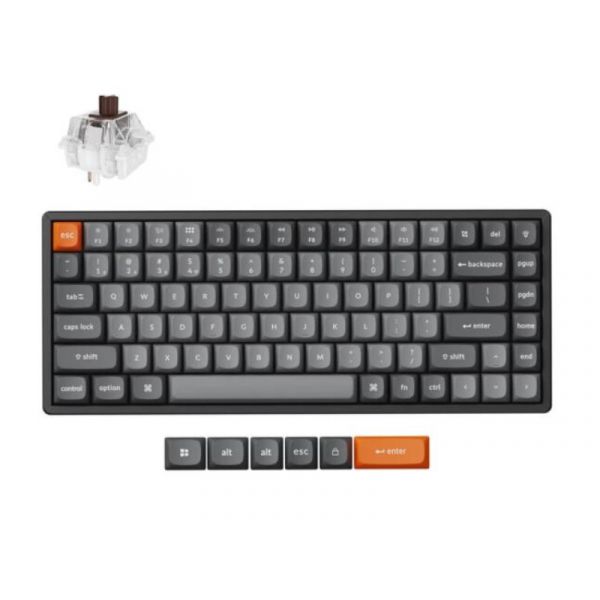 Keychron K2 Max Bluetooth / vezeték nélküli HU Super Brown mechanikus billentyűzet, fekete (K2M-J3Z-HU)