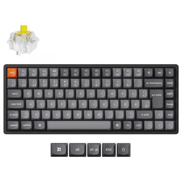 Keychron K2 Max Bluetooth / vezeték nélküli HU Super Banana mechanikus billentyűzet, fekete (K2M-J4Z-HU)