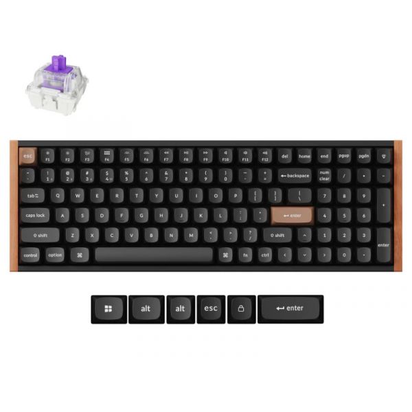 Keychron K4 HE Bluetooth / vezeték nélküli magyar billentyűzet gaming Gateron double-rail magnetic nebula (K4H-F1Z-HU)