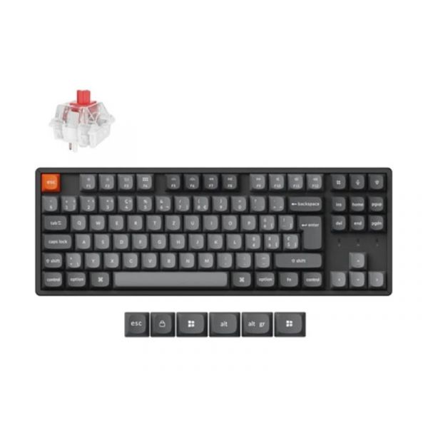 Keychron K8 Max Bluetooth / vezeték nélküli HU Super Red mechanikus billentyűzet, fekete (K8M-J1Z-HU)