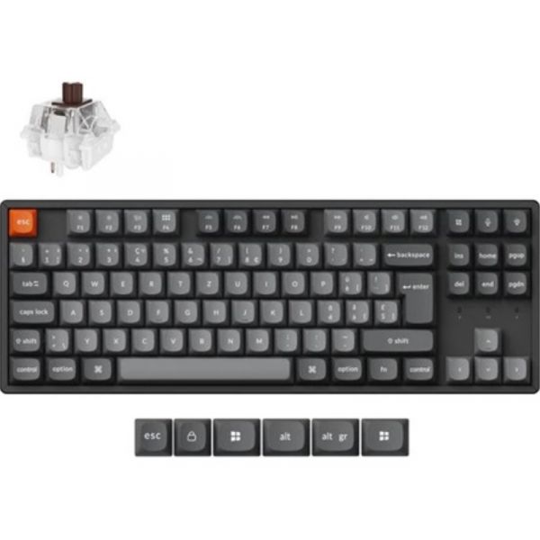 Keychron K8 Max Bluetooth / vezeték nélküli HU Super Brown mechanikus billentyűzet, fekete (K8M-J3Z-HU)