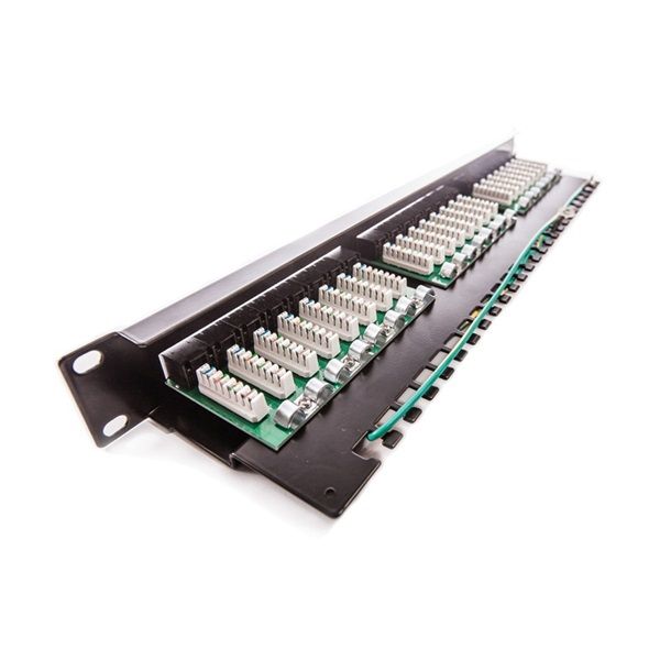 KELINE Patch Panel Cat.5E UTP 24 portos 1U Kompakt, Fekete (606030)