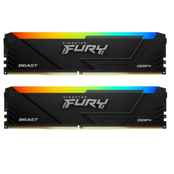 KINGSTON FURY Beast RGB (Kit of 2) 16GB DDR4 3200MHz CL16 DIMM (Kit of 2) Memória (KF432C16BB2AK2/16)