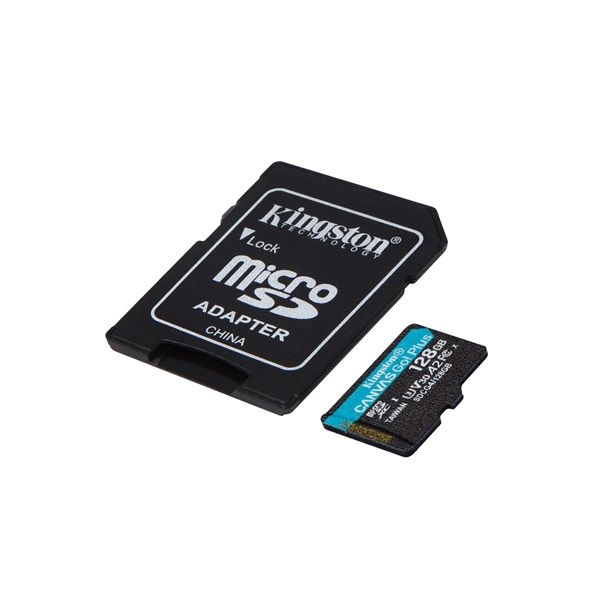 KINGSTON Memóriakártya MicroSDXC 128GB Canvas Go Plus Gen4 200R A2 U3 V30 + Adapter (SDCG4/128GB)