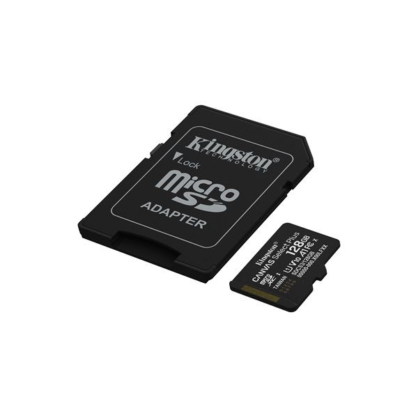 KINGSTON Memóriakártya MicroSDXC 128GB Canvas Select Plus Gen3 150R A1 + Adapter