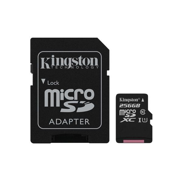 Kingston 256GB MicroSDXC Memóriakártya + Adapter (SDCS/256GB)