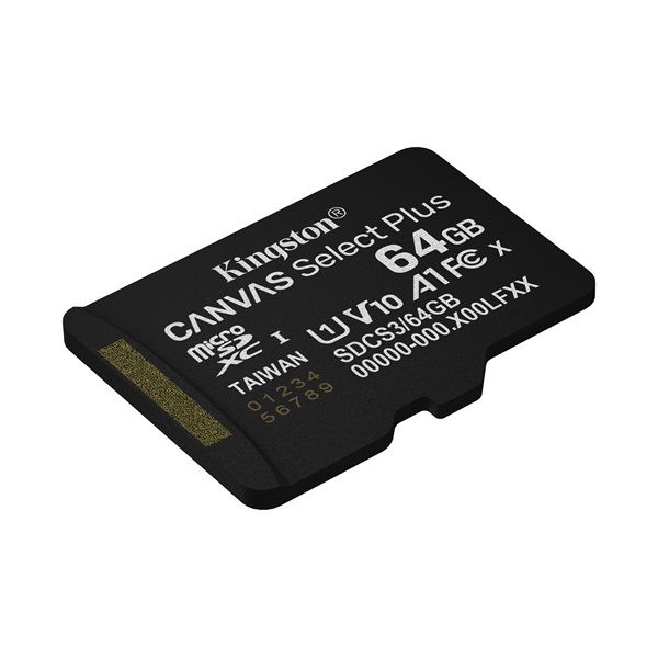 KINGSTON Memóriakártya MicroSDXC 64GB Canvas Select Plus Gen3 100R A1 Adapter nélkül