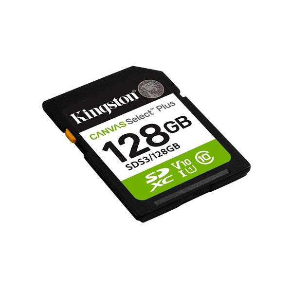 KINGSTON Memóriakártya SDXC 128GB Canvas Select Plus Gen3 150R C10 UHS-I U1 V10 (SDS3/128GB)