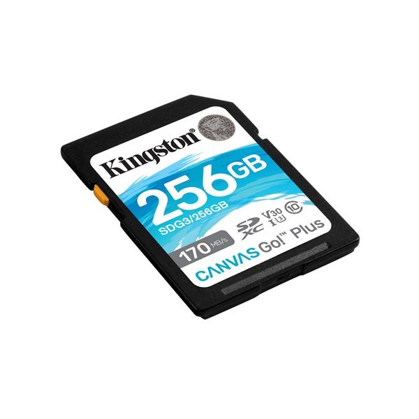 KINGSTON Canvas Go! Plus SD Memóriakártya, 256GB (SDG3/256GB)