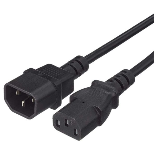 PREMIUMCORD Tápkábel, hosszabbító kábel, C13-C14, PC, M/F, 2m, fekete (KPS2)
