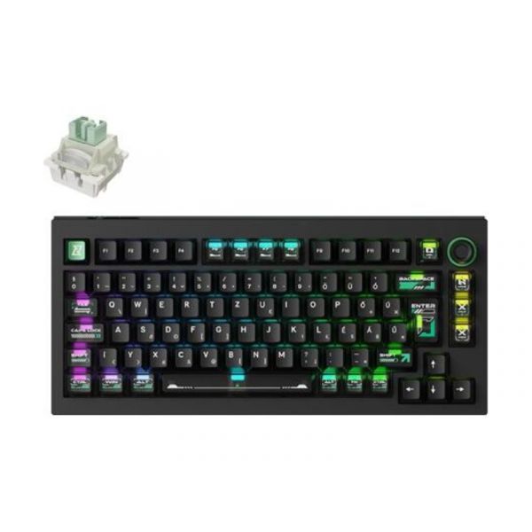 Keychron Lemokey L5 HE USB HU gaming Lemokey Lime Magnetic mechanikus billentyűzet, fekete (L5W-W1P-HU)