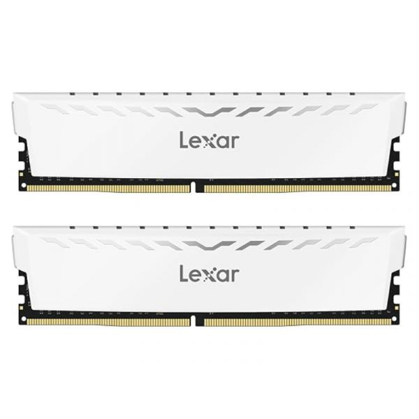 Lexar 2x16GB THOR DDR4 3600 UDIMM XMP Memory with white heatsink. Dual pack (LD4BU016G-R3600GDWG)