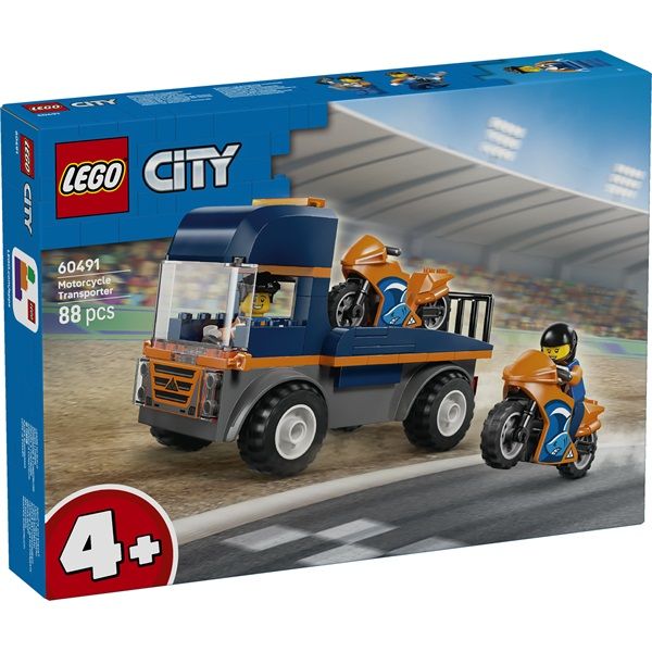 LEGO City Motorszállító jármű és 2 minifigura (60491)