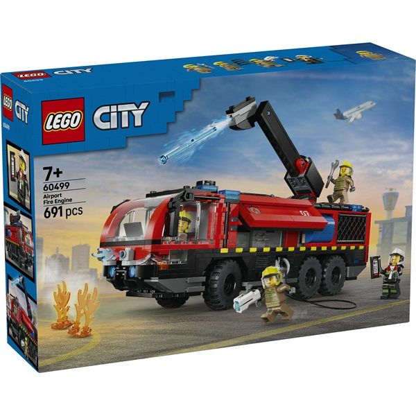 LEGO City Repülőtéri tűzoltóautó – Játék teherautó-építőkészlet (60499)