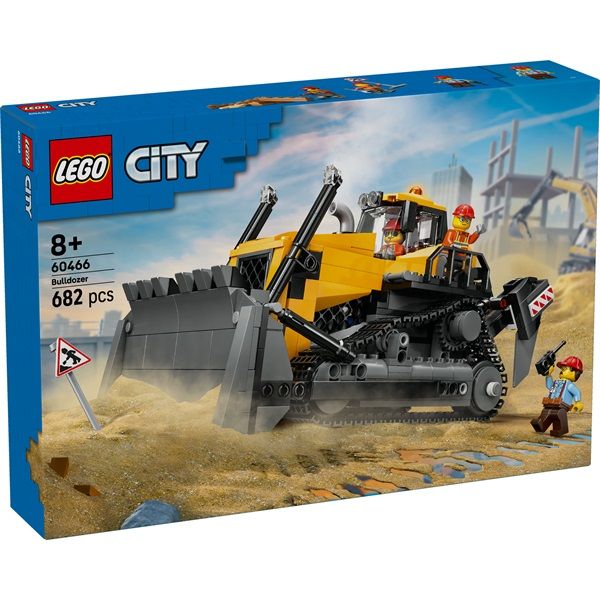 LEGO City Sárga buldózer, építési területet megjelenítő játékkészlet 60466