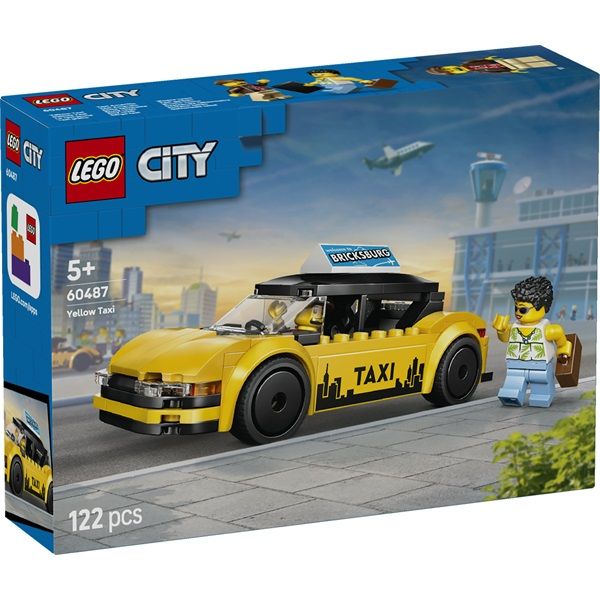 LEGO City Sárga taxi – Modellautókészlet 2 minifigurával (60487)