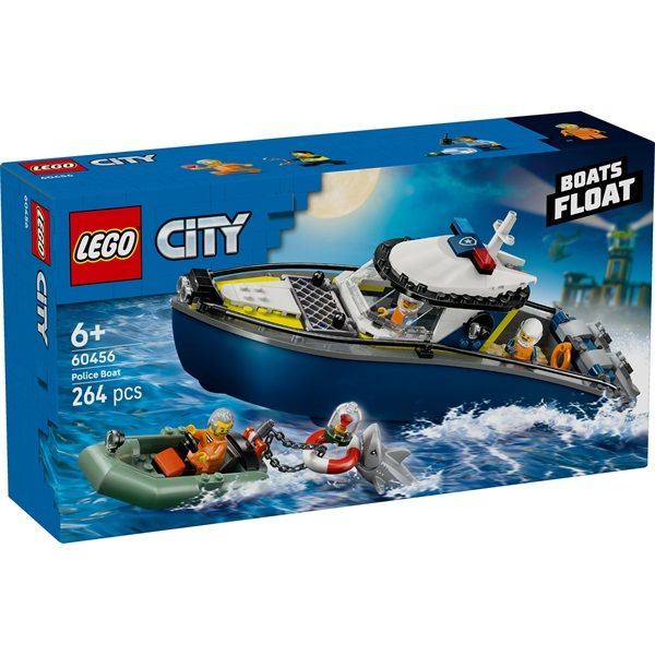 LEGO City Üldözés rendőrségi csónakkal, játék felfújható motorcsónakkal és gumicsónakkal (60456)