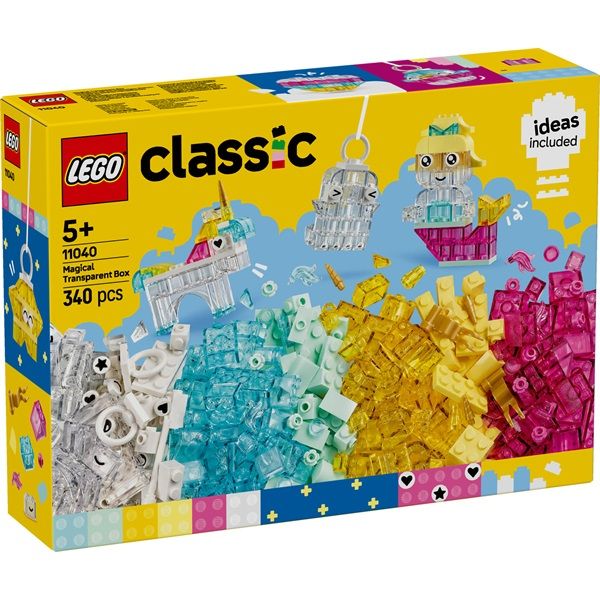LEGO Classic Átlátszó bűvös kockák, játék színes építőelemekkel (11040)