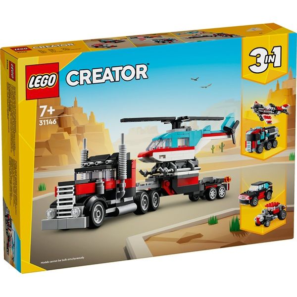 LEGO Creator Platós teherautó és helikopter játék 31146