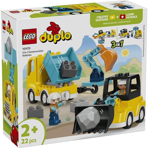 LEGO DUPLO Városi kalandok 3 az 1-ben építési munkagépek játékok (10475)