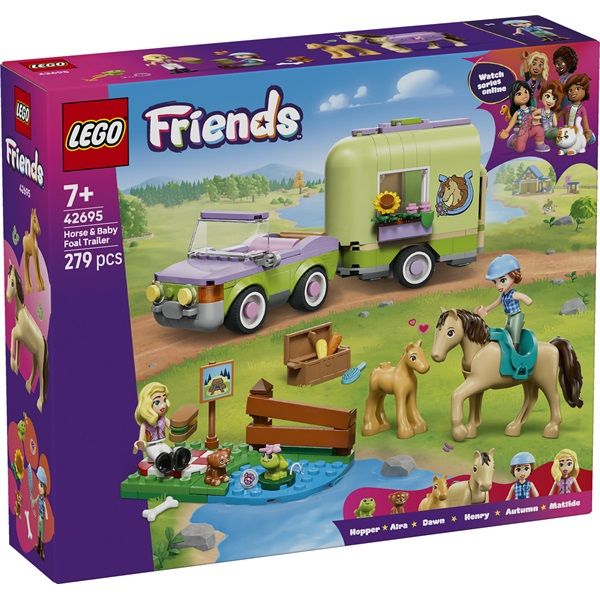 LEGO Friends Ló és csikószállító utánfutó, játékkészlet 42695