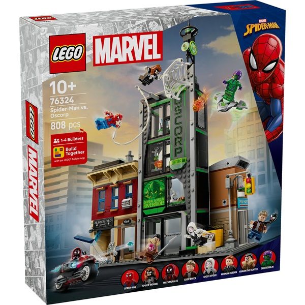 LEGO | Marvel Pókember vs. Oscorp, szuperhős építőkészlet gyerekeknek (76324)