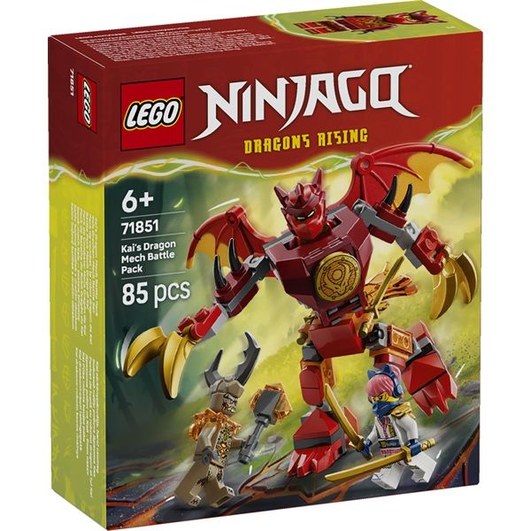 LEGO NINJAGO Kai sárkánypáncélja, harci csomag, Robotos játék (71851)
