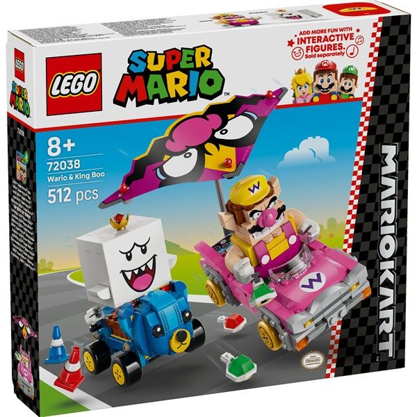 LEGO Super Mario Mario Kart – Wario és King Boo figurák, plusz 2 gokart (72038)