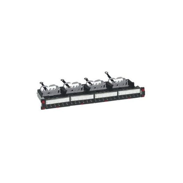 LEGRAND patch panel 19`-1U 24xRJ45 Cat6A árnyékolt (STP) 6xRJ45 kazettás/LCS3 gyorscsatlakozós portok egyenes 500MHz 10 (033772)