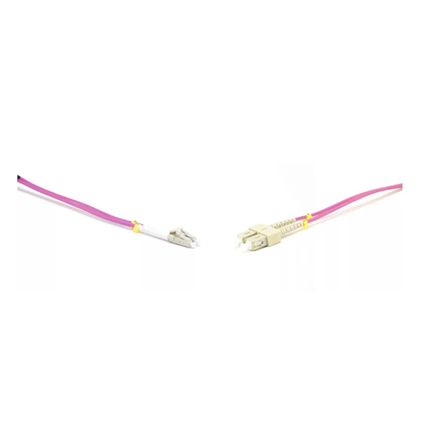 LINKEASY Duplex patch kábel  2 x SC/UPC + 2 x LC/UPC csatlakozóval, 3mm duplex core 50/125 OM4 LSZH, 1 m (FPC-LCU-SCU-OM4-1M-D)