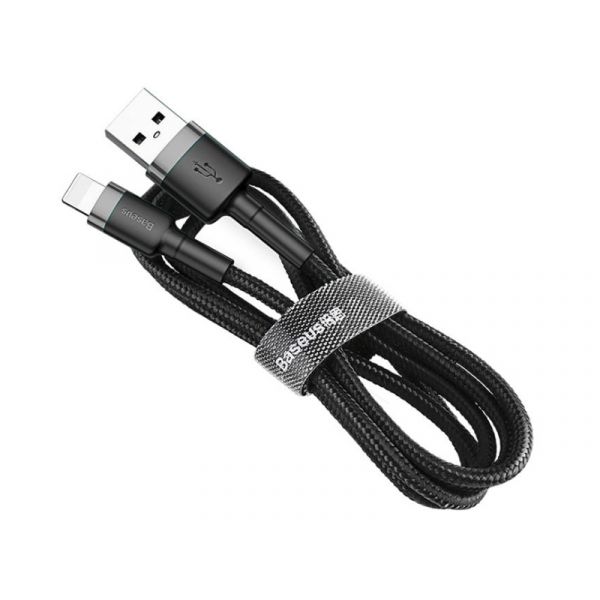 Baseus Cafule USB for iPhone 1m gyorstöltő adatkábel (CALKLF-BG1) szürke/fekete