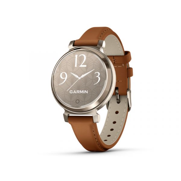 GARMIN Lily 2 Classic okosóra krémarany, barna bőr szíjjal (507081)