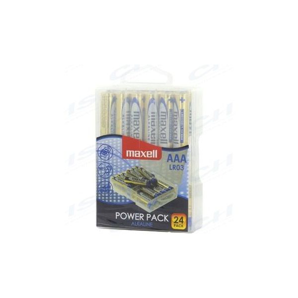 MAXELL Power Pack LR-3 AAA, 24db-os visszazárható átlátszó műanyag dobozban (790268.04.CN)