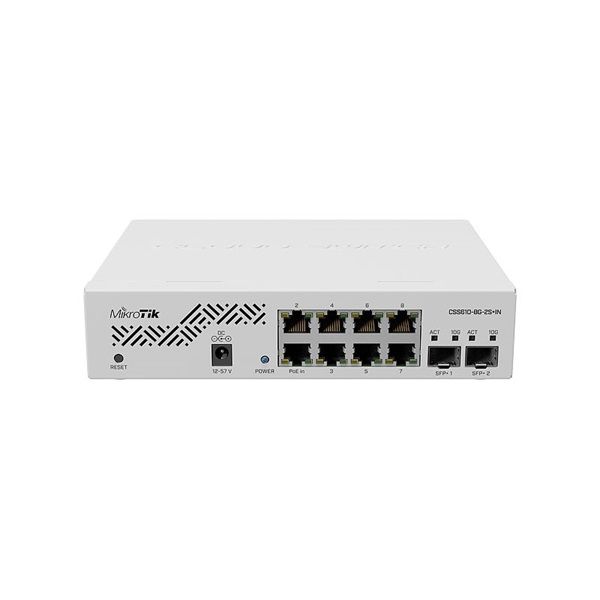 MikroTik CSS610-8G-2S+IN 8+2-portos SFP+ Gibabites menedzselhető, reckes Switch
