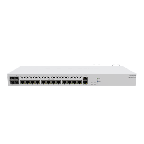 MikroTik 13x1000Mbps + 4x10000Mbps SFP+, Redundáns, Rackes Vezetékes Cloud Core Router (CCR2116-12G-4S+)