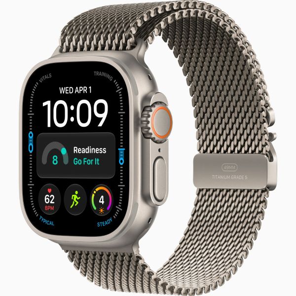 Apple Watch Ultra 4 GPS + Cellular 49mm Natural Titanium Case with Natural Titanium Milanese Loop - L (MJAA4QH/A)
