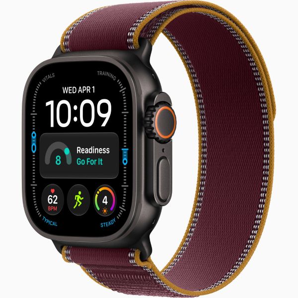 Apple Watch Ultra 4 GPS + Cellular 49mm Black Titanium Case with Burgundy Trail Loop - M/L (MJC44QH/A)