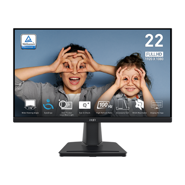 MSI Business PRO MP225V FHD VA 100Hz monitor (9S6-3PE0CM-001) fekete