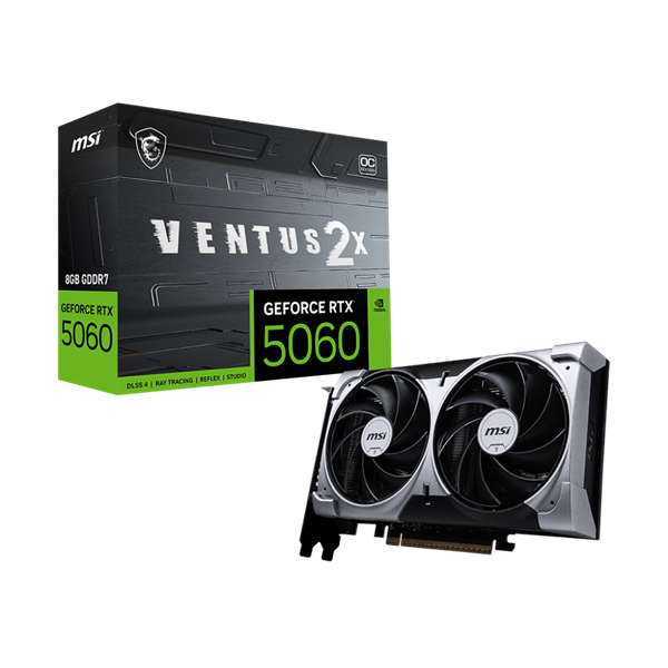 MSI Videókártya PCI-Ex16x nVIDIA RTX 5060 VENTUS 2X 8GB DDR7 OC (RTX 5060 8G VENTUS 2X OC)