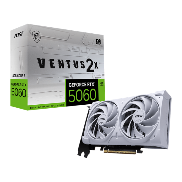 MSI Videókártya PCI-Ex16x nVIDIA RTX 5060 VENTUS 2X 8GB DDR7 OC WHITE (RTX 5060 8G VENTUS 2X OC WHITE)