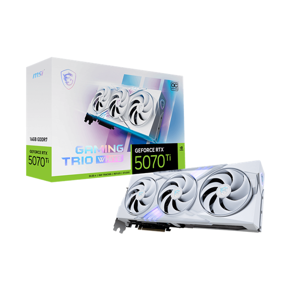 MSI Videókártya PCI-Ex16x nVIDIA RTX 5070 Ti GAMING TRIO 16GB DDR7 OC WHITE (RTX 5070 TI 16G GAMING TRIO OC WHITE)
