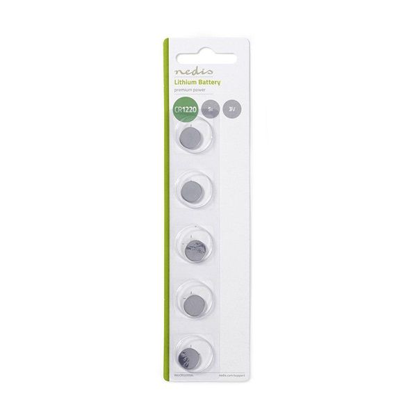 Nedis BALCR12205BL 3V lítium gombelem CR1220, 5db/csomag