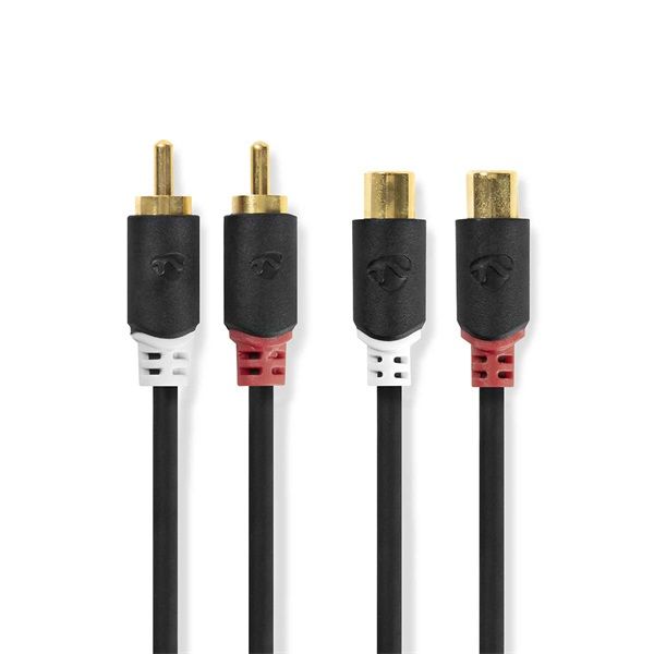Nedis CABW24205AT20 RCA toldó kábel 2x RCA dugó - 2x RCA aljzat, 2m