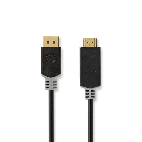 Nedis CCBW37100AT20 display port dugó - HDMI dugó kábel, 4K@30Hz | Aranyozott | 2,00 m